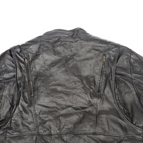 Motorcycle Leather Jacket Biker Diamond Plate Size 2XL - Picture 7 of 7